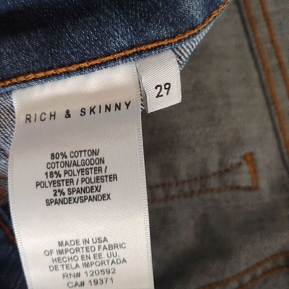 Rich & Skinny Women's Skinny Jeans Size 29 Dark Wash Stretch - Picture 5 of 7